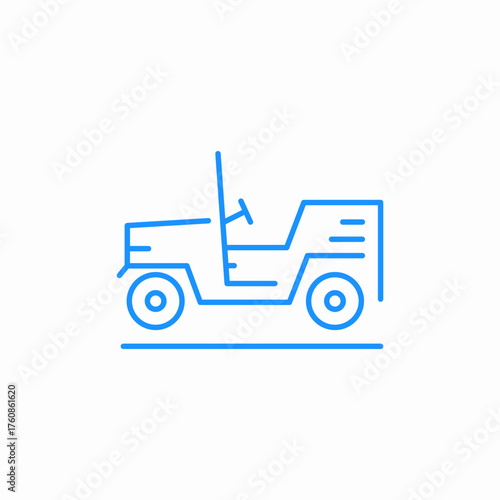 military car icon sign vector