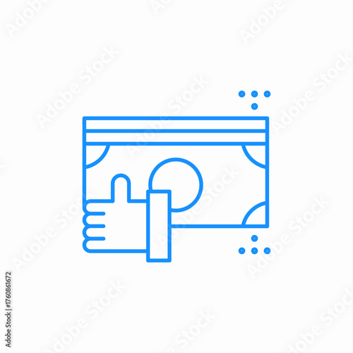 money thumbs up icon sign vector