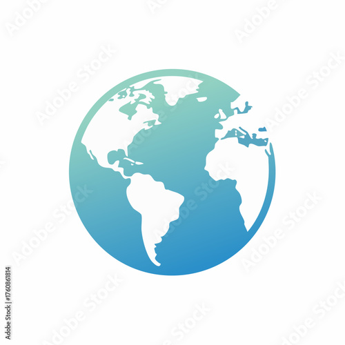 Stylized representation of the earth globe with a gradient blue color scheme