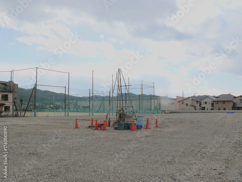 A boring machine for construction ground investigation.
