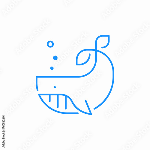 whale sea icon sign vector