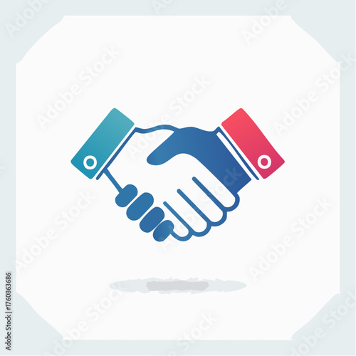 Symbolic handshake icon representing collaboration, agreement, and partnership