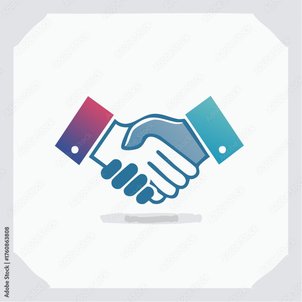 Naklejka premium Symbolic representation of a harmonious collaboration, business agreement, or strategic partnership