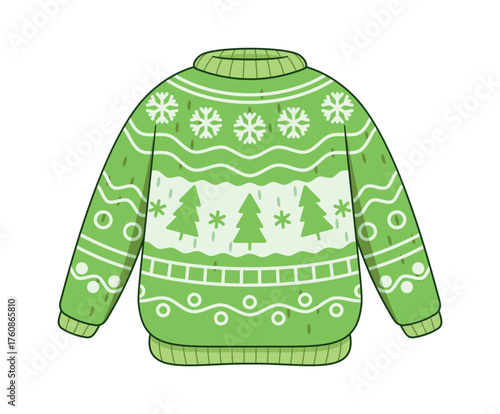 Green Christmas sweater winter fashion