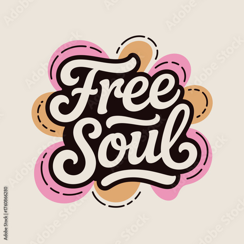 Free soul typography design graphic art sticker art visual element for expressive designs vector