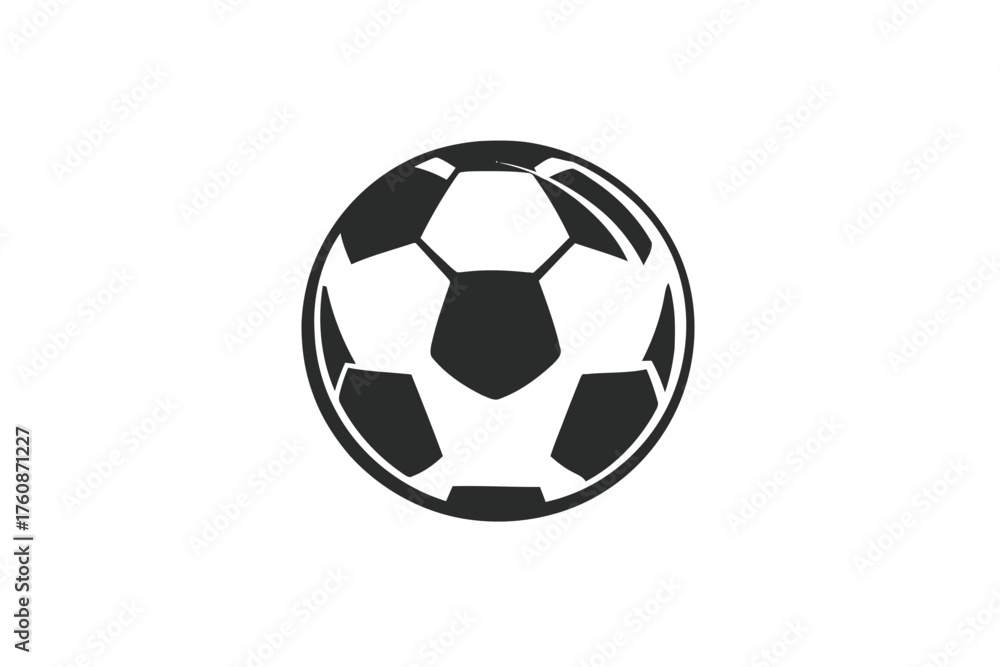 Fototapeta premium AI Image Depicting a Minimalist Football Design Against a Deep Black Backdrop Creating Visual