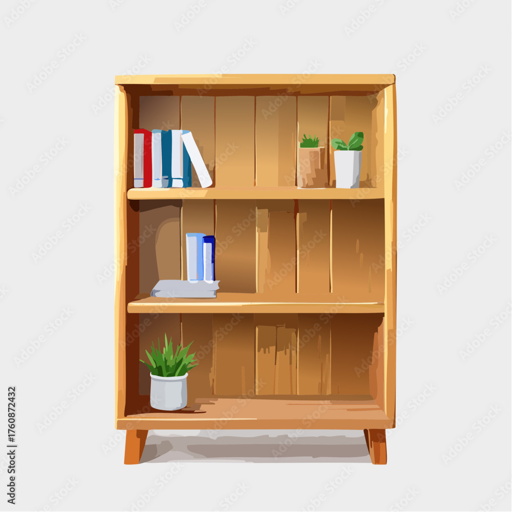 Fototapeta premium Offenes Bücherregal mit klaren Linien