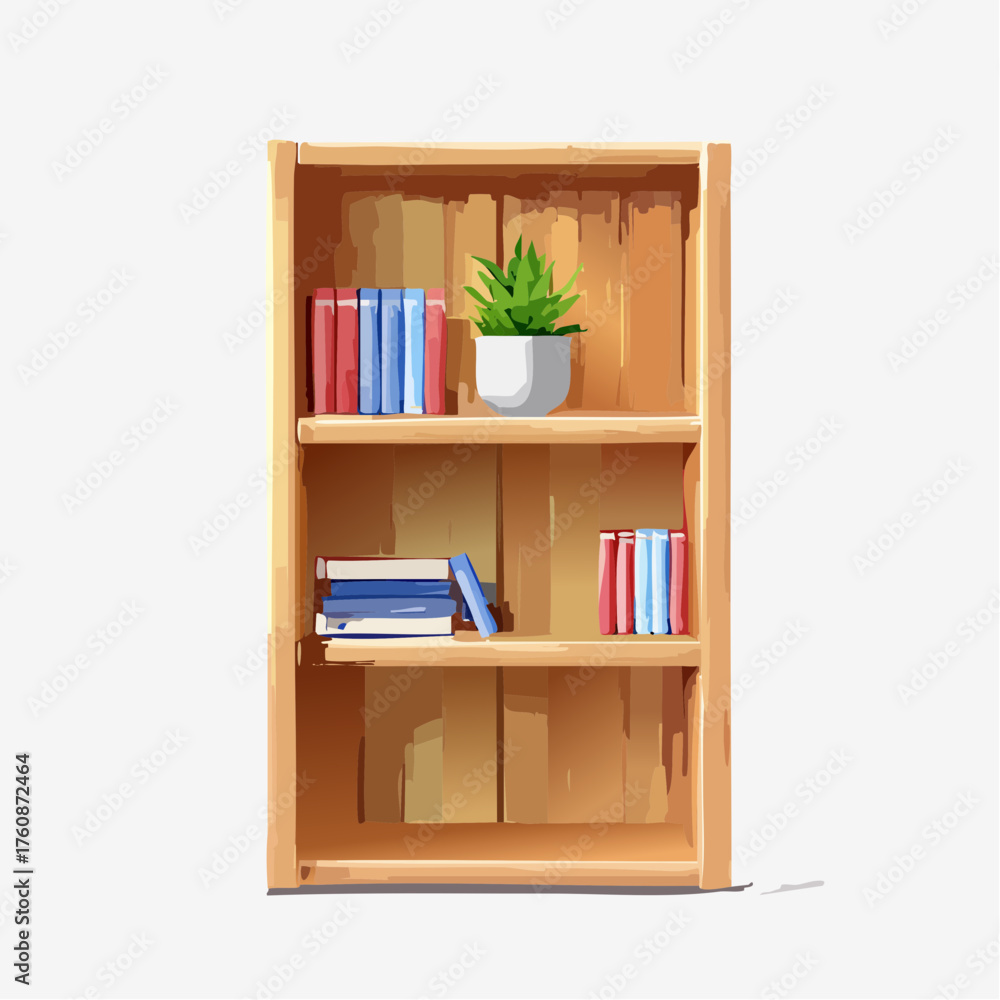 Fototapeta premium Offenes Bücherregal mit klaren Linien