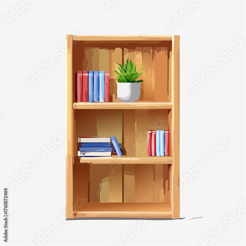 Offenes Bücherregal mit klaren Linien