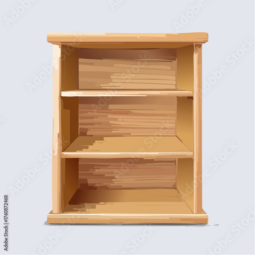 Offenes Bücherregal mit klaren Linien