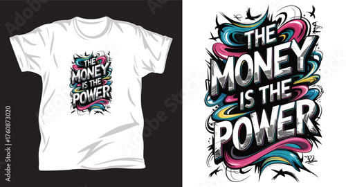 Money graphic vector t shirt design print.