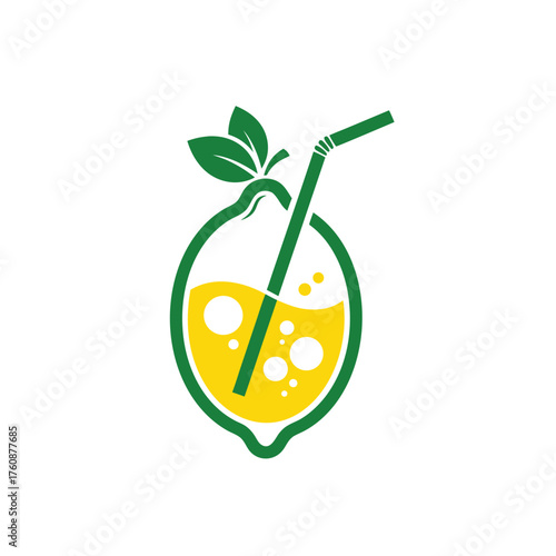 Refreshing Lemonade Logo Design A Vibrant and Juicy Citrus Beverage Illustration