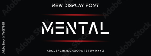 Abstract technology science alphabet font. digital space typography vector illustration design.