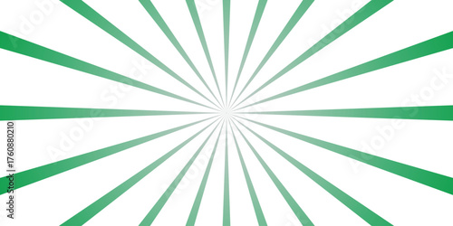 Vibrant Green Sunburst Rays Radiating from Center on White Background Dynamic Abstract Graphic Design
