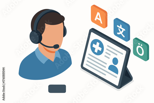 Interpreter services for multilingual communication with technology