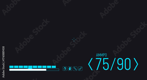 Futuristic Hud Interface Displaying Weaponry And Ammo State