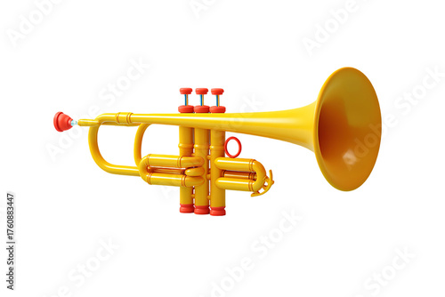 3d rendering of a trumpet on a transparent background
