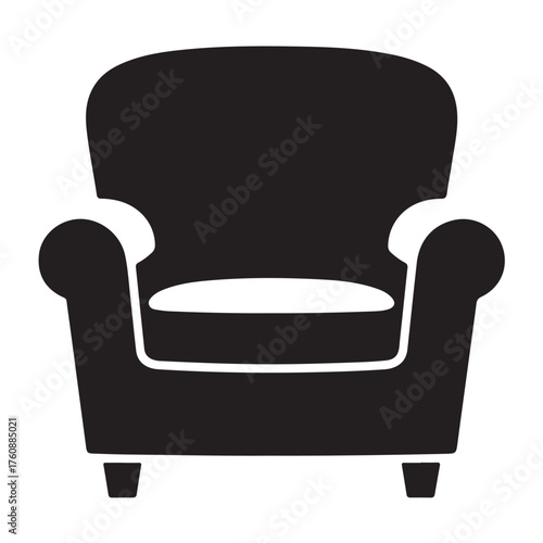 Comfortable armchair icon, isolated on white background