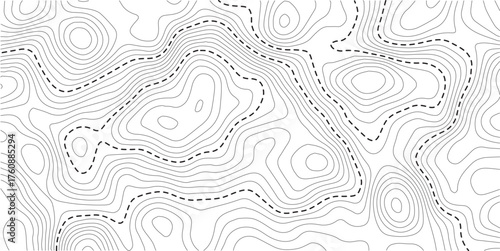 Topographic map background geographic line map with elevation assignments. Modern design with White background with topographic wavy pattern design.wave Line topography map contour background