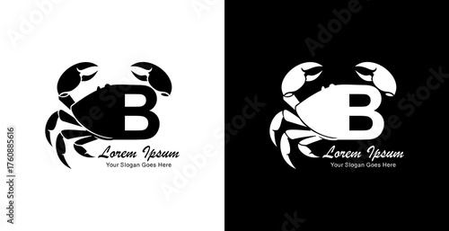 Crab logo design combined with the letter B