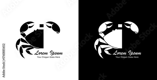 Crab logo design combined with the letter i