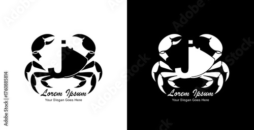 Crab logo design combined with the letter J