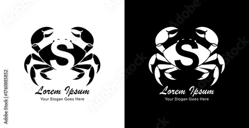 Crab logo design combined with the letter S