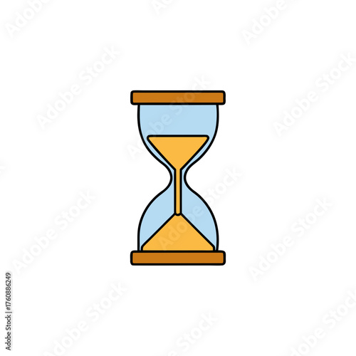 Scalable hourglass sand timer vector illustration for time management concepts
