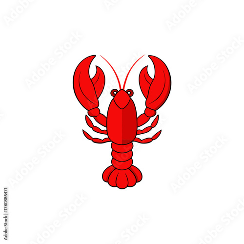 Realistic red lobster illustration with open claws vector scalable for graphic design