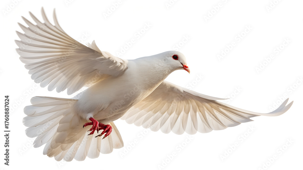 Obraz premium Isolated White Dove Flying 