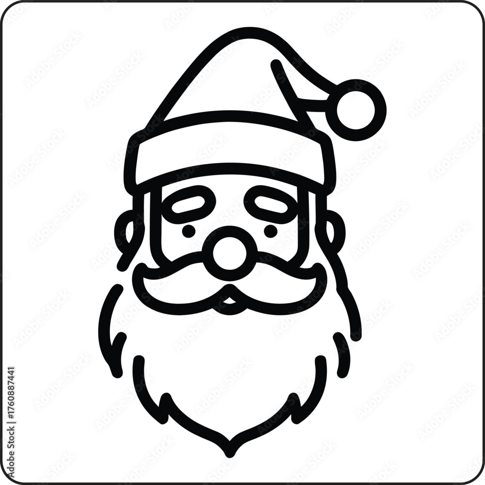Obraz premium Festive Santa Claus face illustration isolated on transparent background