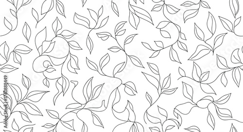 A delicate pattern of scattered leaves and vines in a light and airy design.