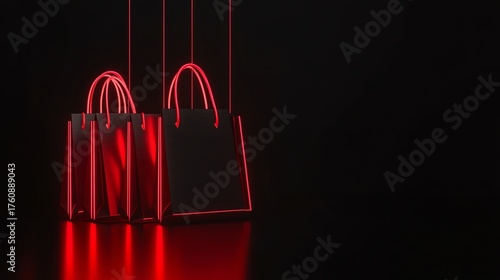 Black Friday Neon Shopping Bags