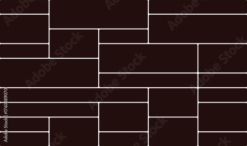 Abstract minimalist design with brown rectangular shapes on white background
