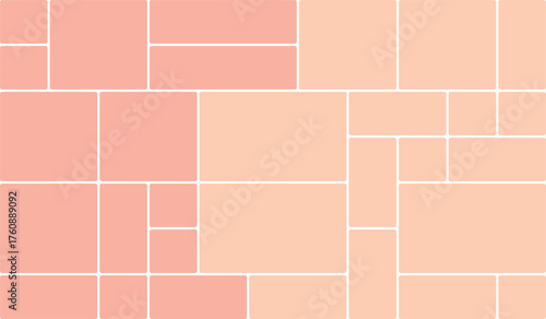 Two salmon colored rectangles divided by a white horizontal line design