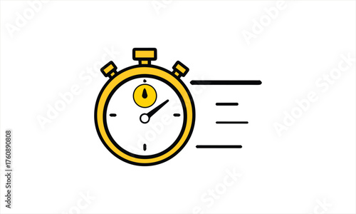Fast stopwatch isolated on white background, symbolizing speed and time management vector design
