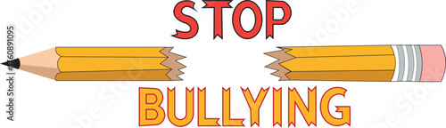 Broken pencil symbolizing end to bullying words and actions school safety and kindness campaign
