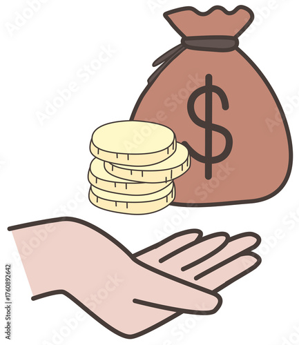 hand with money