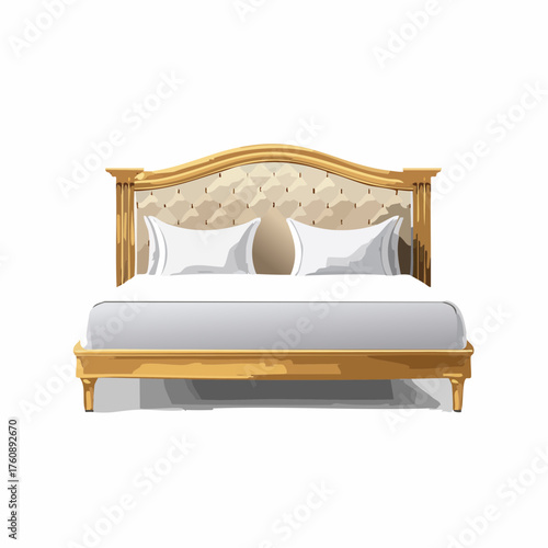 Luxus-Bett mit gepolstertem Kopfteil