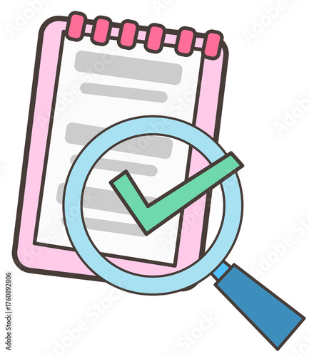 check list with magnifying glass