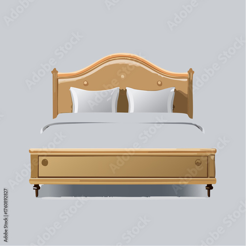 Luxus-Bett mit gepolstertem Kopfteil