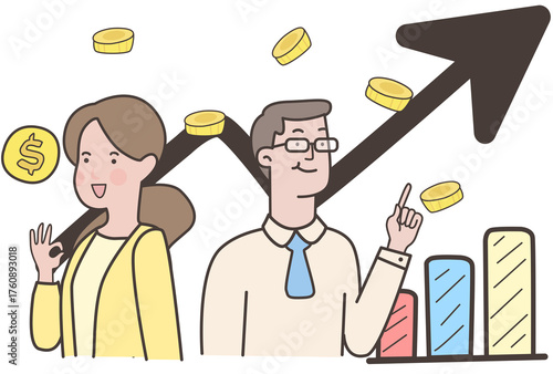 man and woman with money