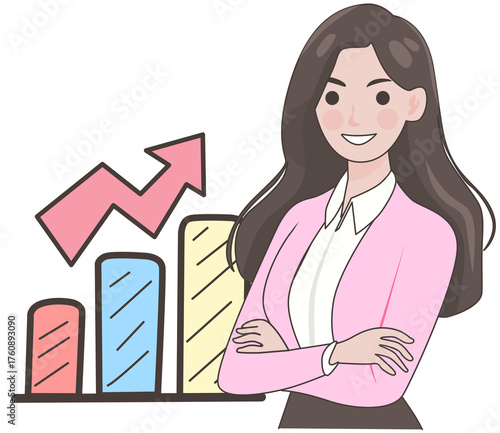 business woman with graph