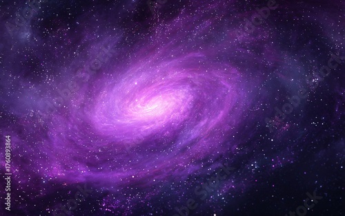 an amazing purple galaxy background with a spiral and the giant edge of the milky way, in a deep purple, cosmic setting. 