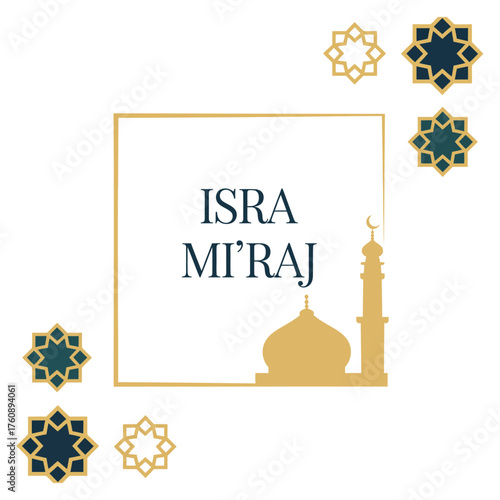 Flat Isra Miraj Vector Illustration.