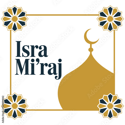 Flat Isra Miraj Vector Illustration.