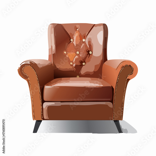 Designer-Ledersessel in Cognacbraun