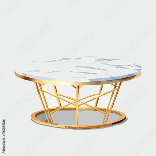 Marmor-Couchtisch mit Goldrahmen
