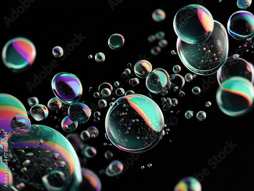Bubbles in various sizes fl...
