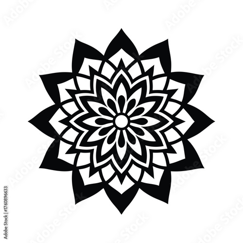 Intricate overlapping mandala flowers with radial symmetry